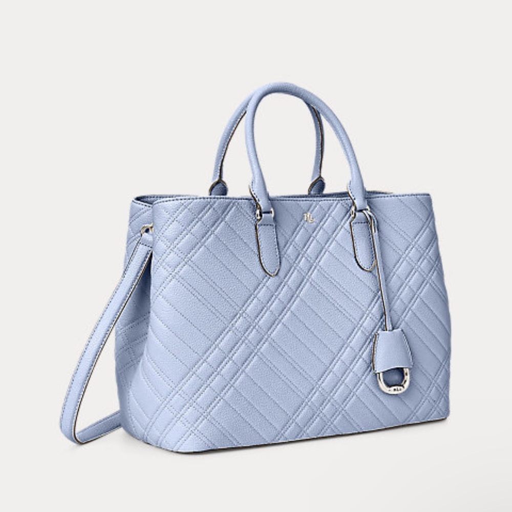 Plaid quilted large Marcy satchel